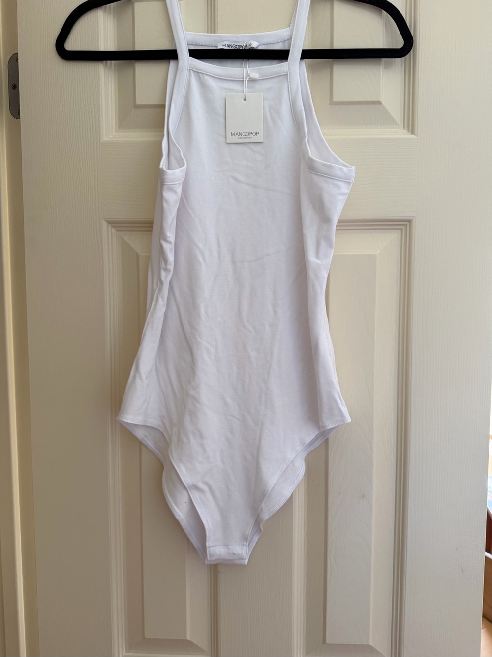 Mango White Ribbed Tank Bodysuit